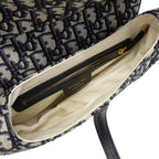 Dior Handbag Oblique Saddle Canvas Navy Gold — view 4