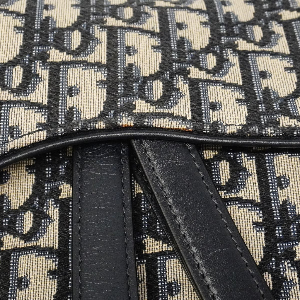 Dior Handbag Oblique Saddle Canvas Navy Gold — view 6