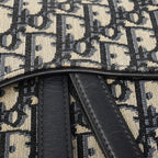 Dior Handbag Oblique Saddle Canvas Navy Gold — view 6