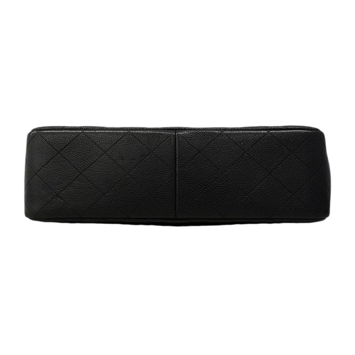 Chanel Shoulder Bag Maxi Quilted Caviar Leather Black Gold — view 3