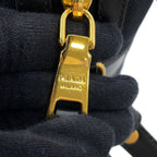 Prada Shoulder Bag Logo Cross Canvas Leather Black — view 9