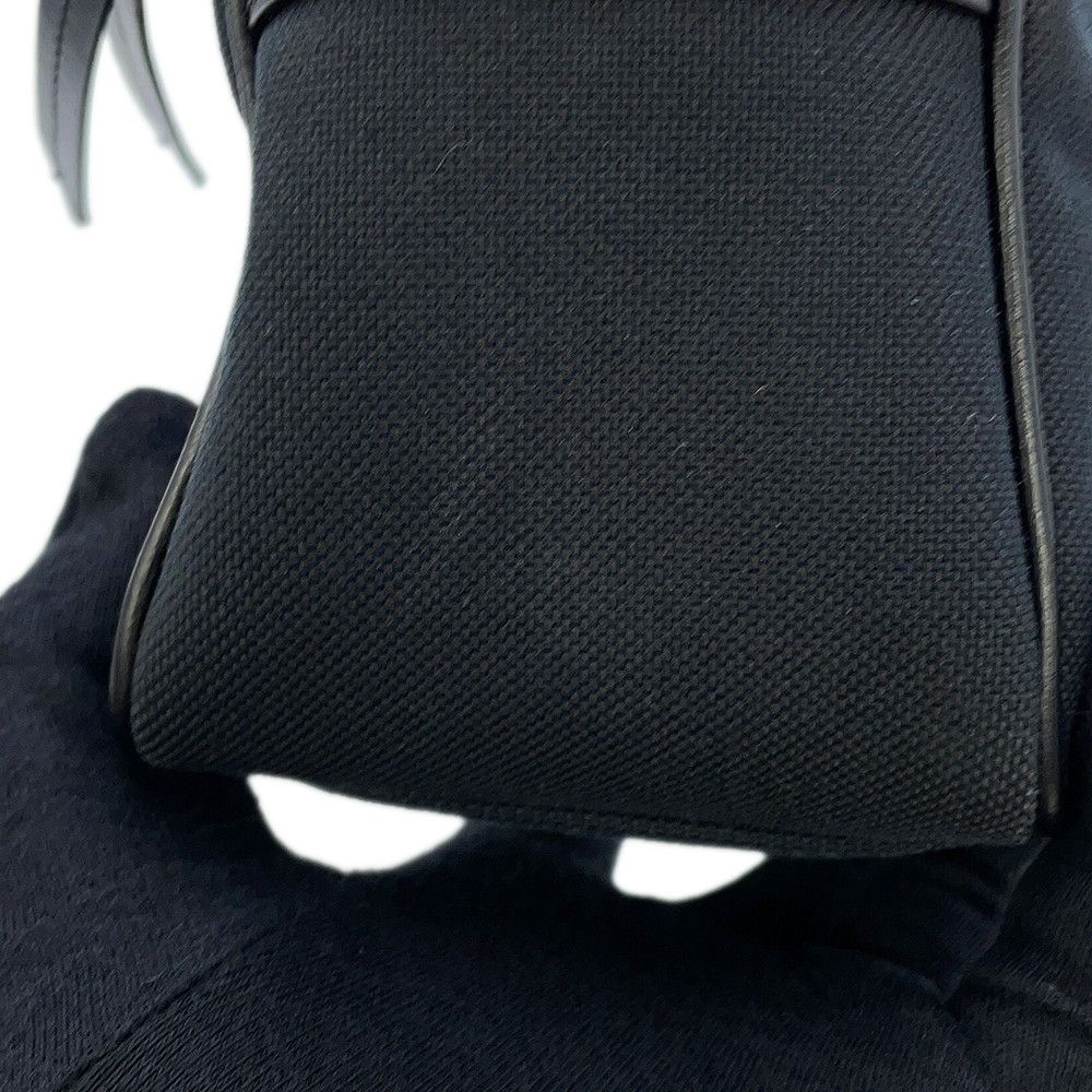 Prada Shoulder Bag Logo Cross Canvas Leather Black — view 7