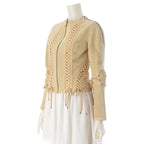 Dior Suede Leather Galliano Era Corset Lace Jacket Beige 36 — view 2