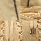 Dior Suede Leather Galliano Era Corset Lace Jacket Beige 36 — view 8