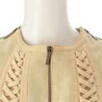 Dior Suede Leather Galliano Era Corset Lace Jacket Beige 36 — view 5