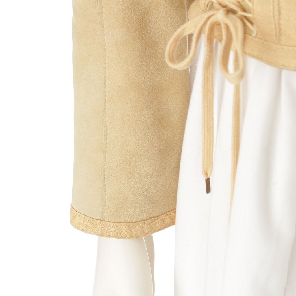 Dior Suede Leather Galliano Era Corset Lace Jacket Beige 36 — view 6
