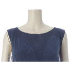 Chanel Cotton Change Knit CC Logo Plate Dress Sleeveless Top Skirt Navy 38 — view 5