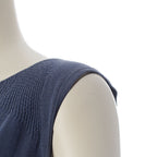 Chanel Cotton Change Knit CC Logo Plate Dress Sleeveless Top Skirt Navy 38 — view 6