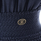 Chanel Cotton Change Knit CC Logo Plate Dress Sleeveless Top Skirt Navy 38 — view 8