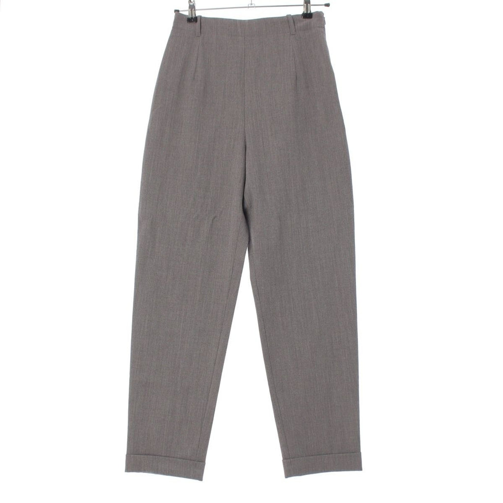 Hermes Vintage Side Zip Wool Spandex Double Pants Trousers Gray 40