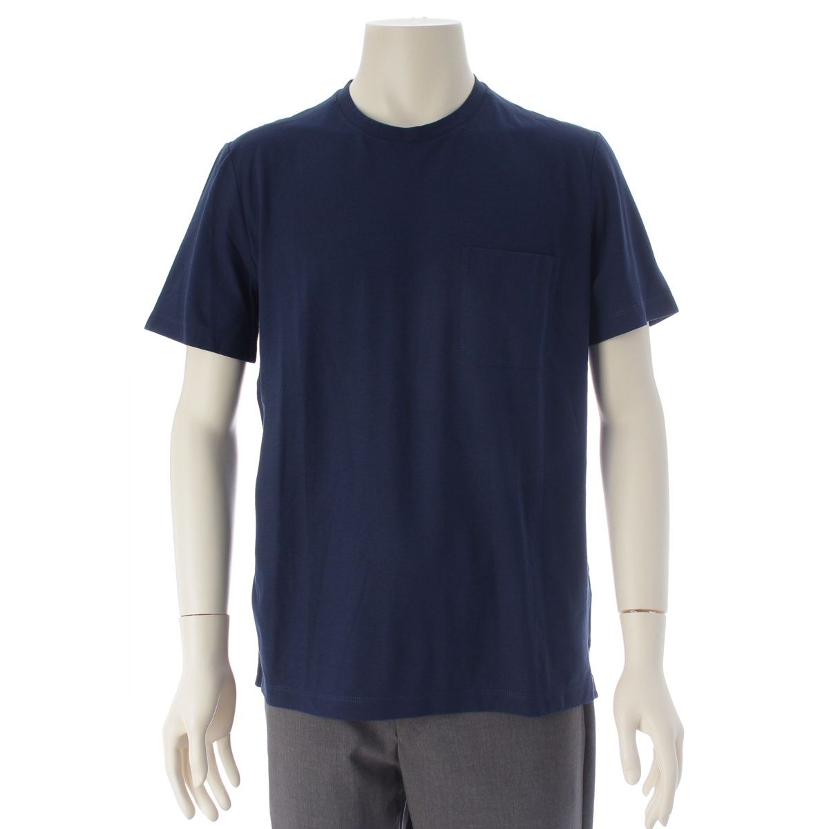 Hermes Cotton Pocket Short Sleeve T-Shirt Top Navy