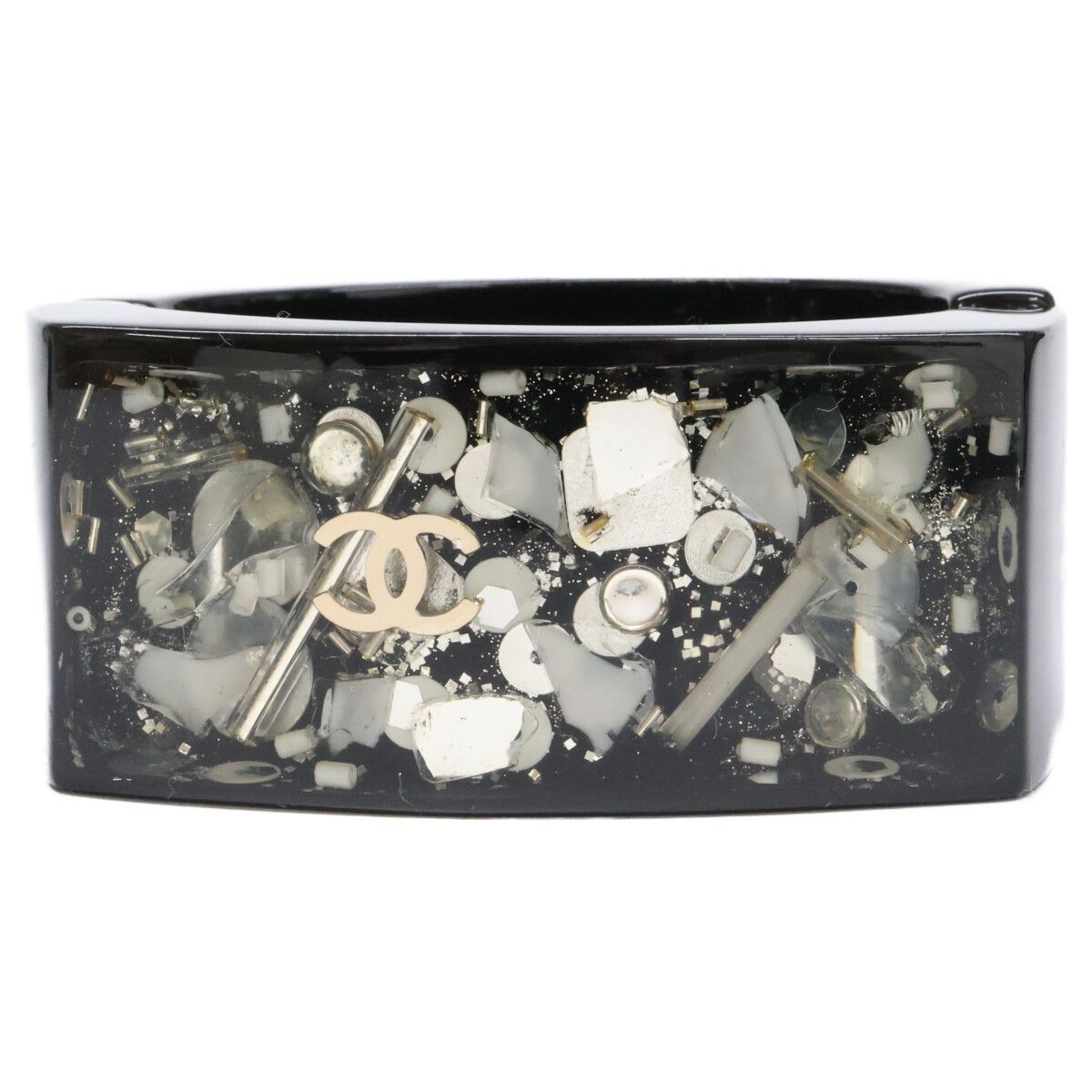 Chanel 09c Resin Hingerd CC Logo Bracelet — view 2