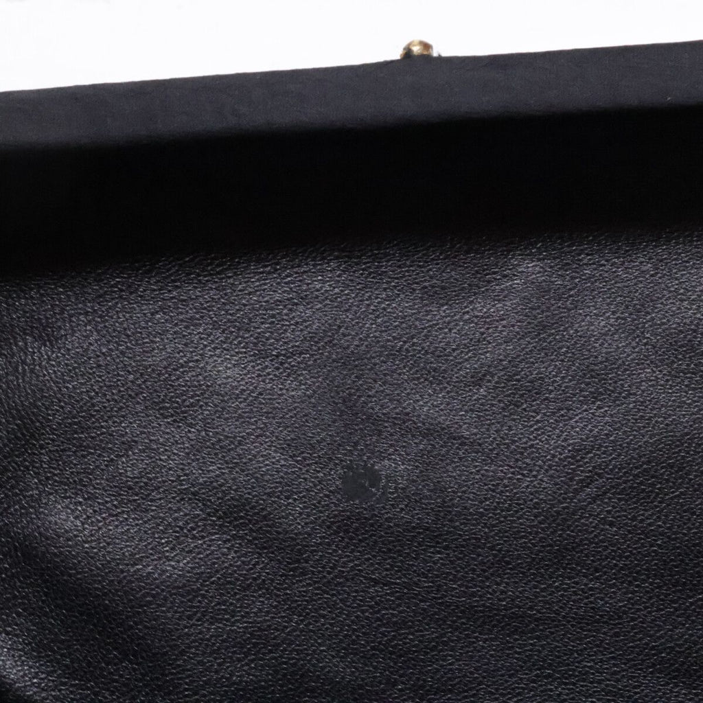 Chanel Vintage Pearl Satin Clutch with Crystal Tassel — view 9