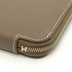 Hermes Wallet Azap Long Silk in Veau Etoupe Brown — view 6