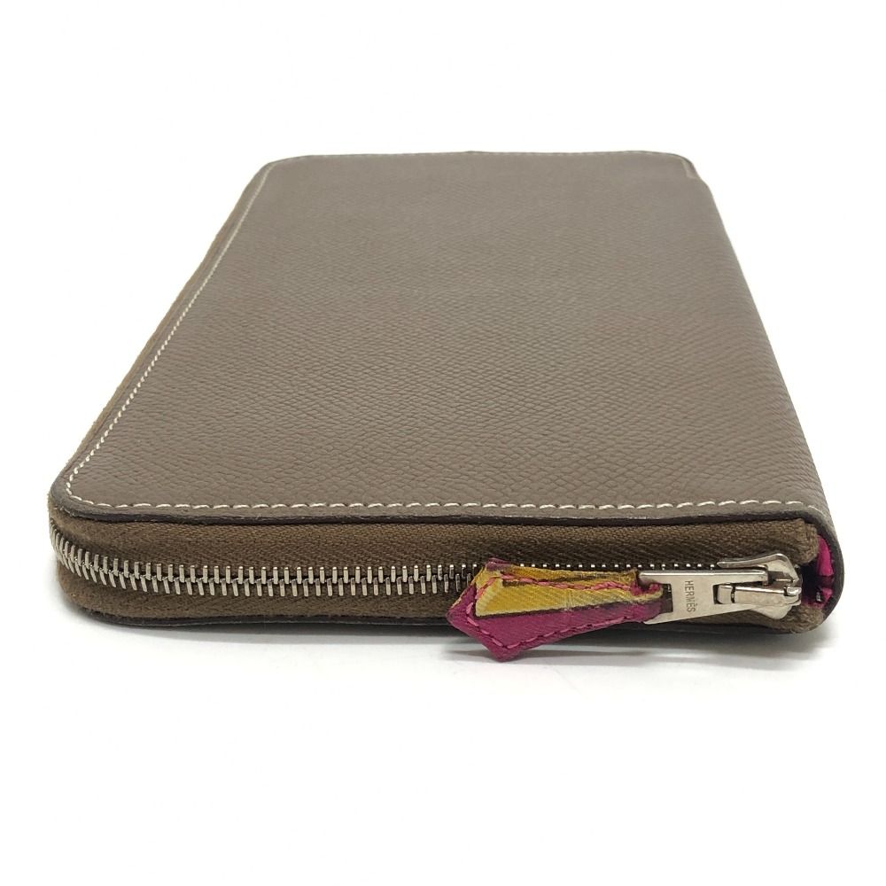 Hermes Wallet Azap Long Silk in Veau Etoupe Brown — view 4