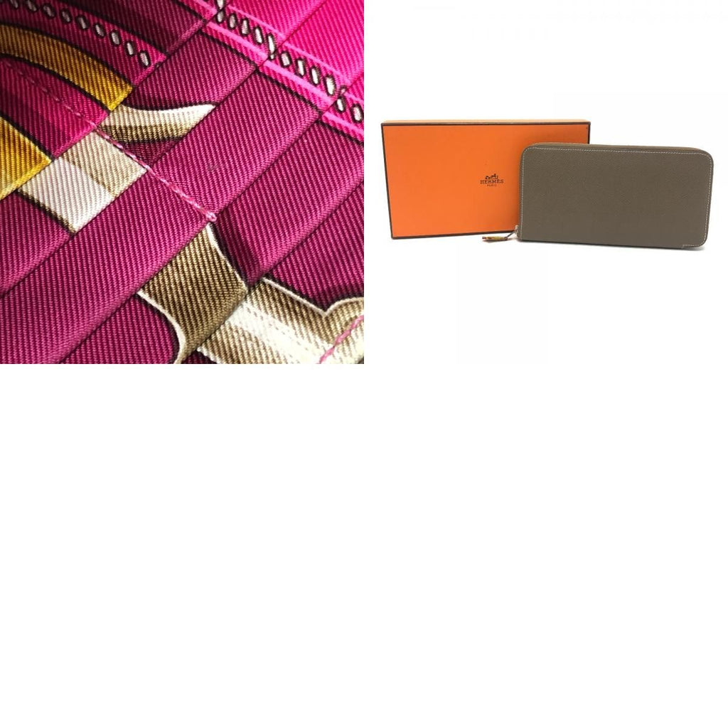 Hermes Wallet Azap Long Silk in Veau Etoupe Brown — view 9