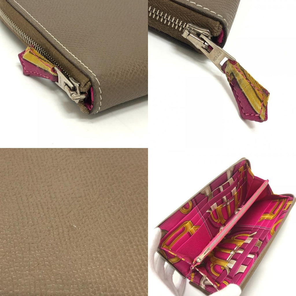 Hermes Wallet Azap Long Silk in Veau Etoupe Brown — view 7