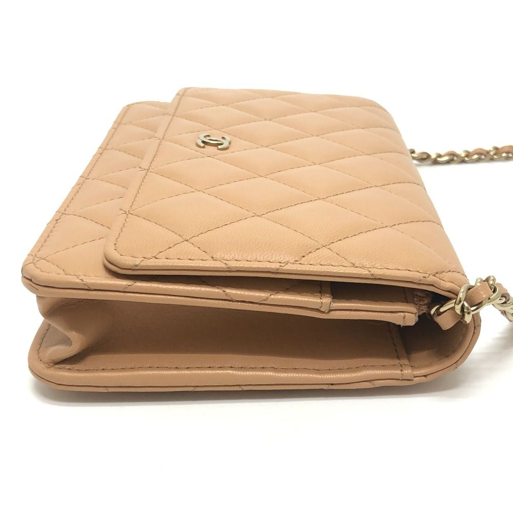 Chanel Shoulder Bag CC Logo Classic Lambskin Beige — view 4