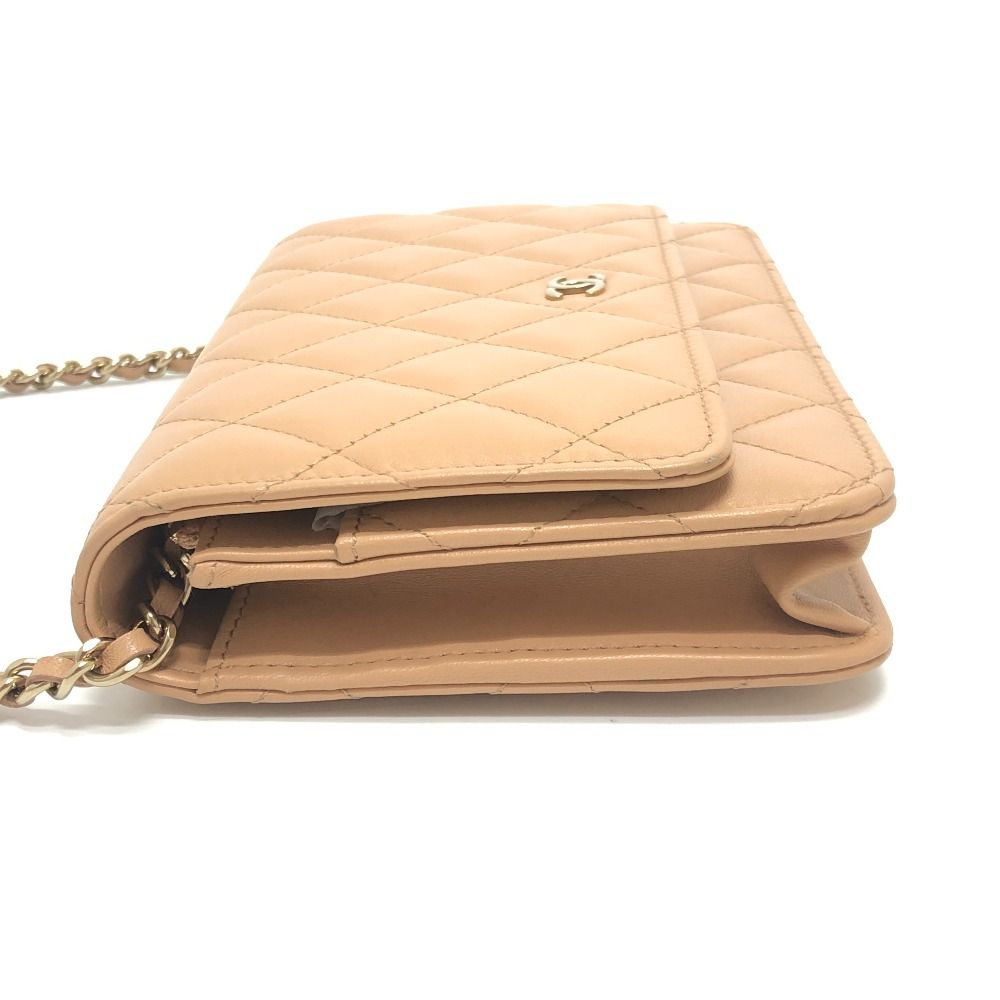 Chanel Shoulder Bag CC Logo Classic Lambskin Beige — view 3