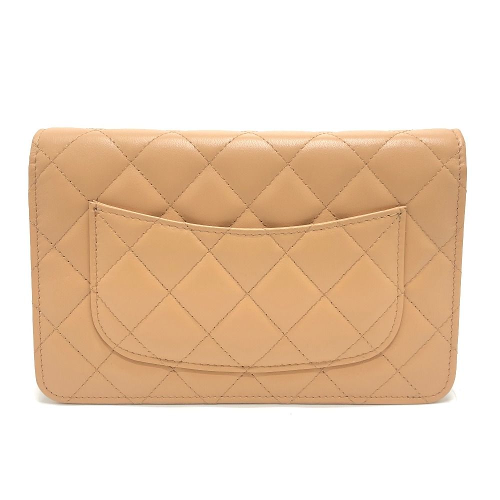 Chanel Shoulder Bag CC Logo Classic Lambskin Beige — view 2
