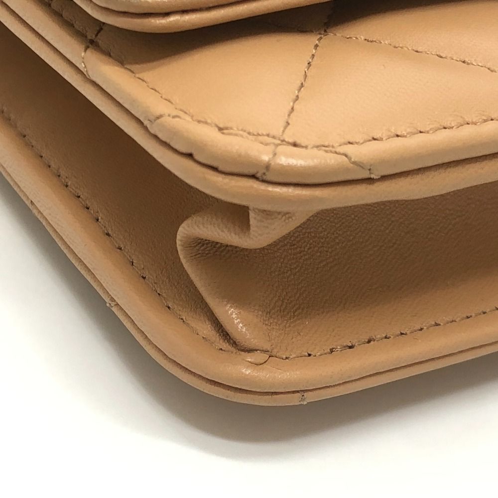 Chanel Shoulder Bag CC Logo Classic Lambskin Beige — view 6
