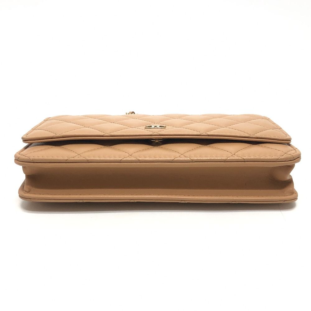 Chanel Shoulder Bag CC Logo Classic Lambskin Beige — view 5