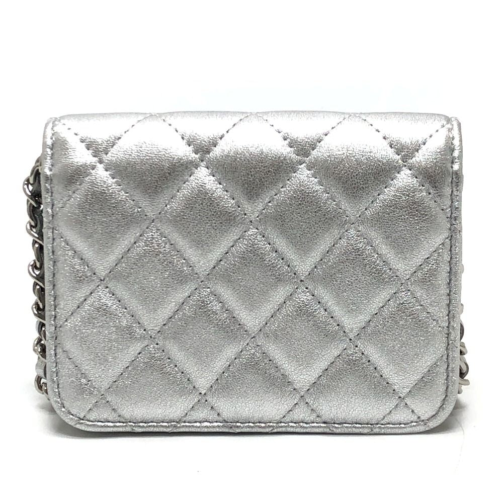 Chanel Shoulder Bag Star Rhinestone Leather Silver — view 2