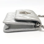 Chanel Shoulder Bag Star Rhinestone Leather Silver — view 4
