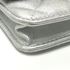 Chanel Shoulder Bag Star Rhinestone Leather Silver — view 7