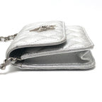 Chanel Shoulder Bag Star Rhinestone Leather Silver — view 3