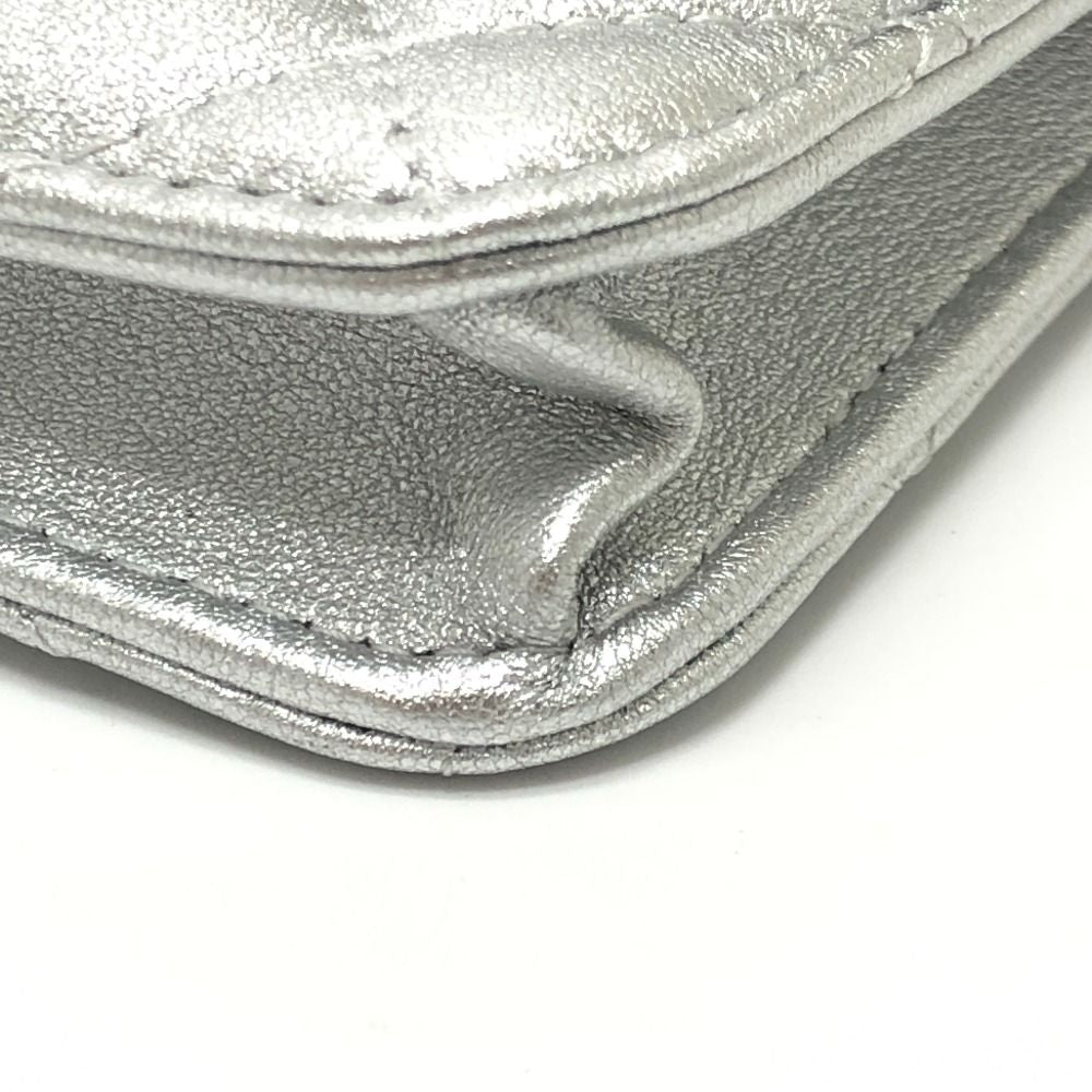 Chanel Shoulder Bag Star Rhinestone Leather Silver — view 6