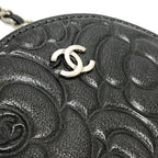Chanel Shoulder Bag Camellia CC Logo Unknown Leather Gray — view 6