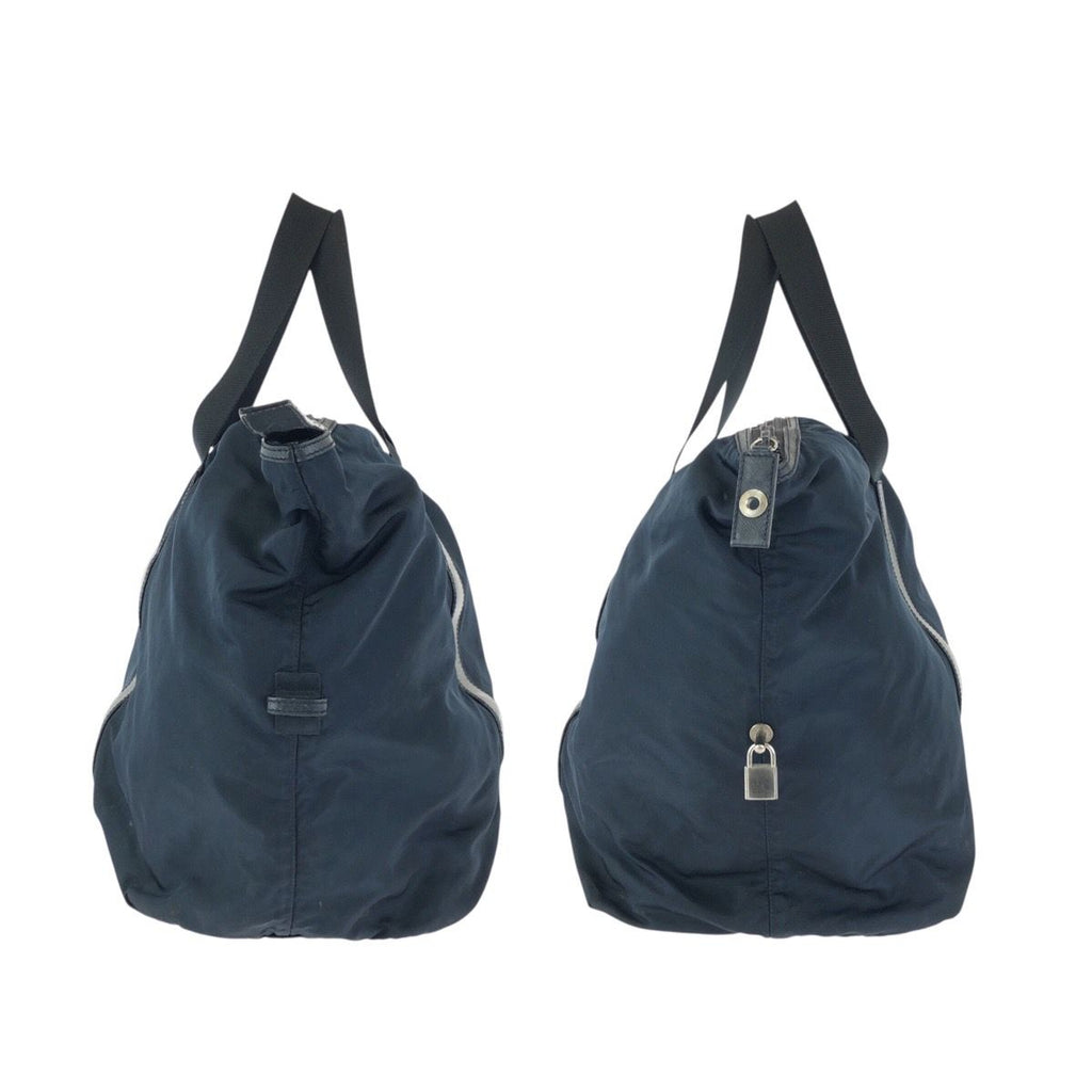 Prada Tessuto Saffiano Navy Nylon Leather Boston — view 8