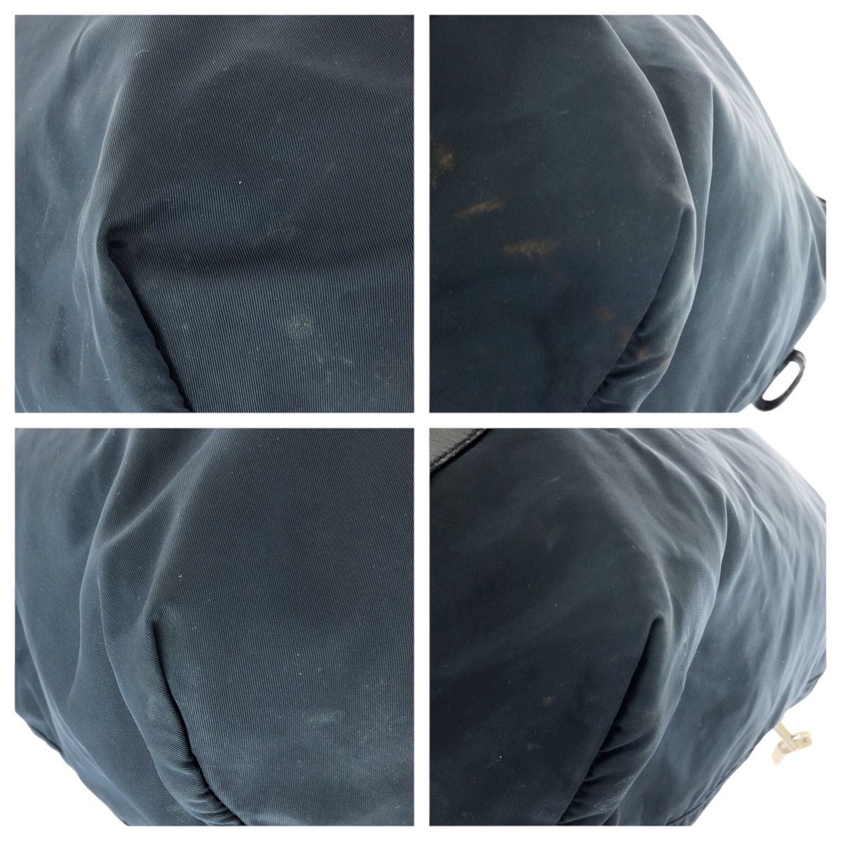 Prada Tessuto Saffiano Navy Nylon Leather Boston — view 3