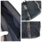 Prada Tessuto Saffiano Navy Nylon Leather Boston — view 6