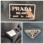 Prada Tessuto Saffiano Navy Nylon Leather Boston — view 4