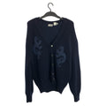 Hermes Dragon M Navy Wool Polyurethane Knit Cardigan