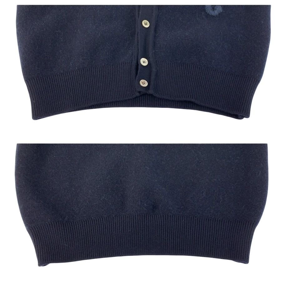 Hermes Dragon M Navy Wool Polyurethane Knit Cardigan — view 6