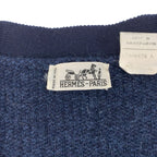 Hermes Dragon M Navy Wool Polyurethane Knit Cardigan — view 3