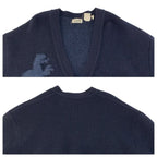 Hermes Dragon M Navy Wool Polyurethane Knit Cardigan — view 5