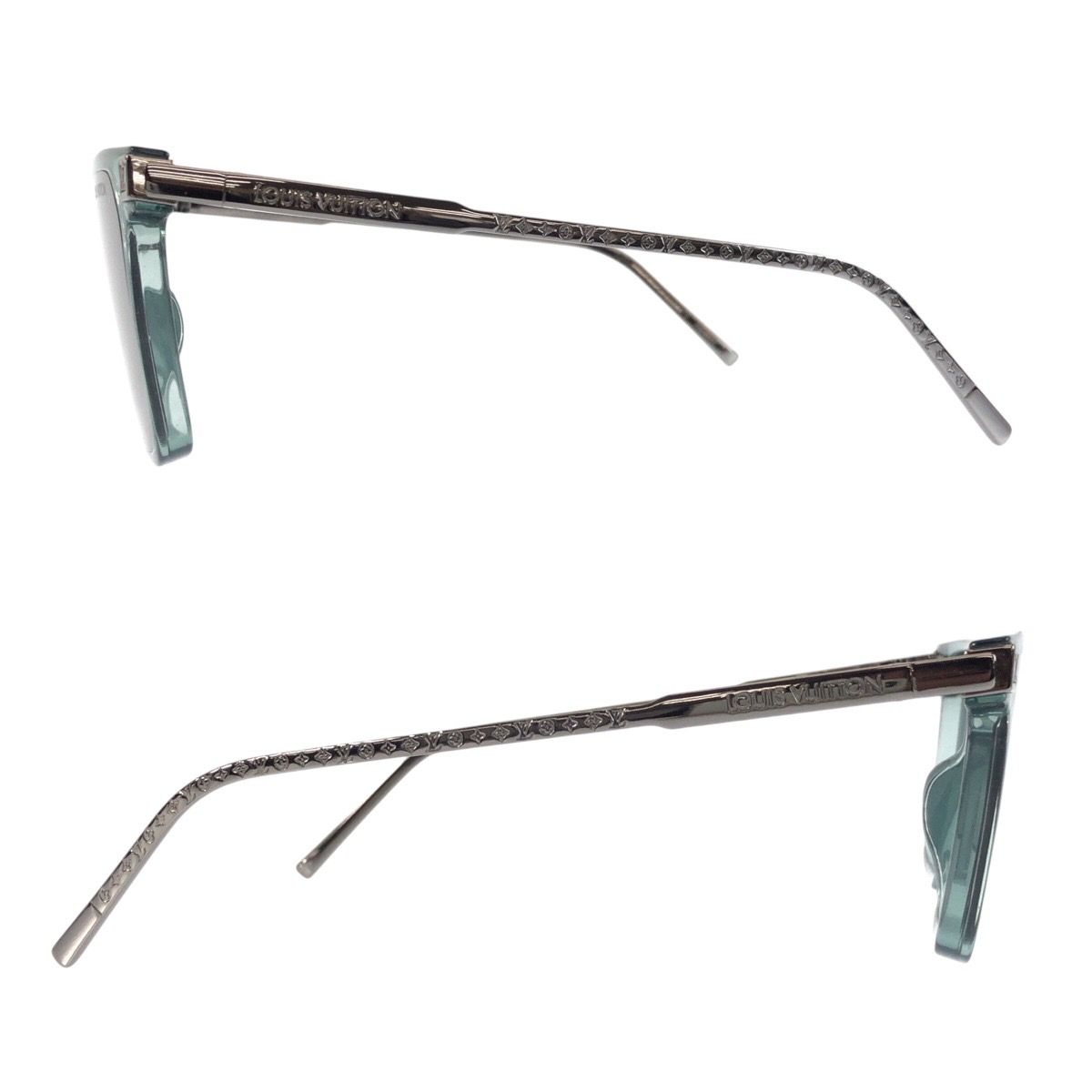 Louis Vuitton LV Rise Square Green Silver Acetate Metal 56 15 Sunglasses Eyewear — view 5