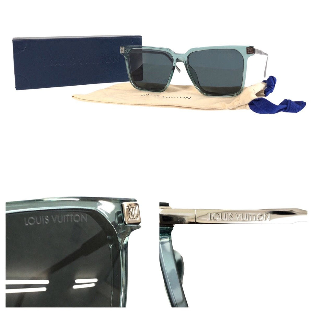 Louis Vuitton LV Rise Square Green Silver Acetate Metal 56 15 Sunglasses Eyewear — view 8