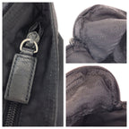 Prada Tessuto Saffiano Black Silver Nylon Leather Shoulder — view 6