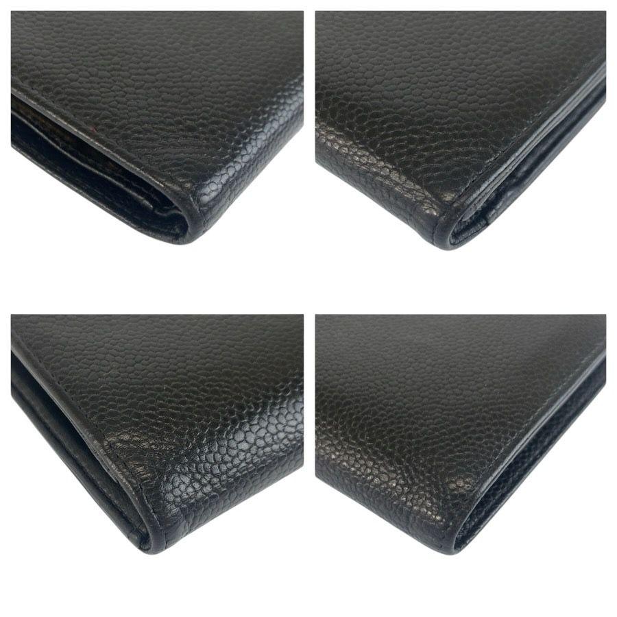 Chanel CC Logo Black Gold Leather Wallet — view 7