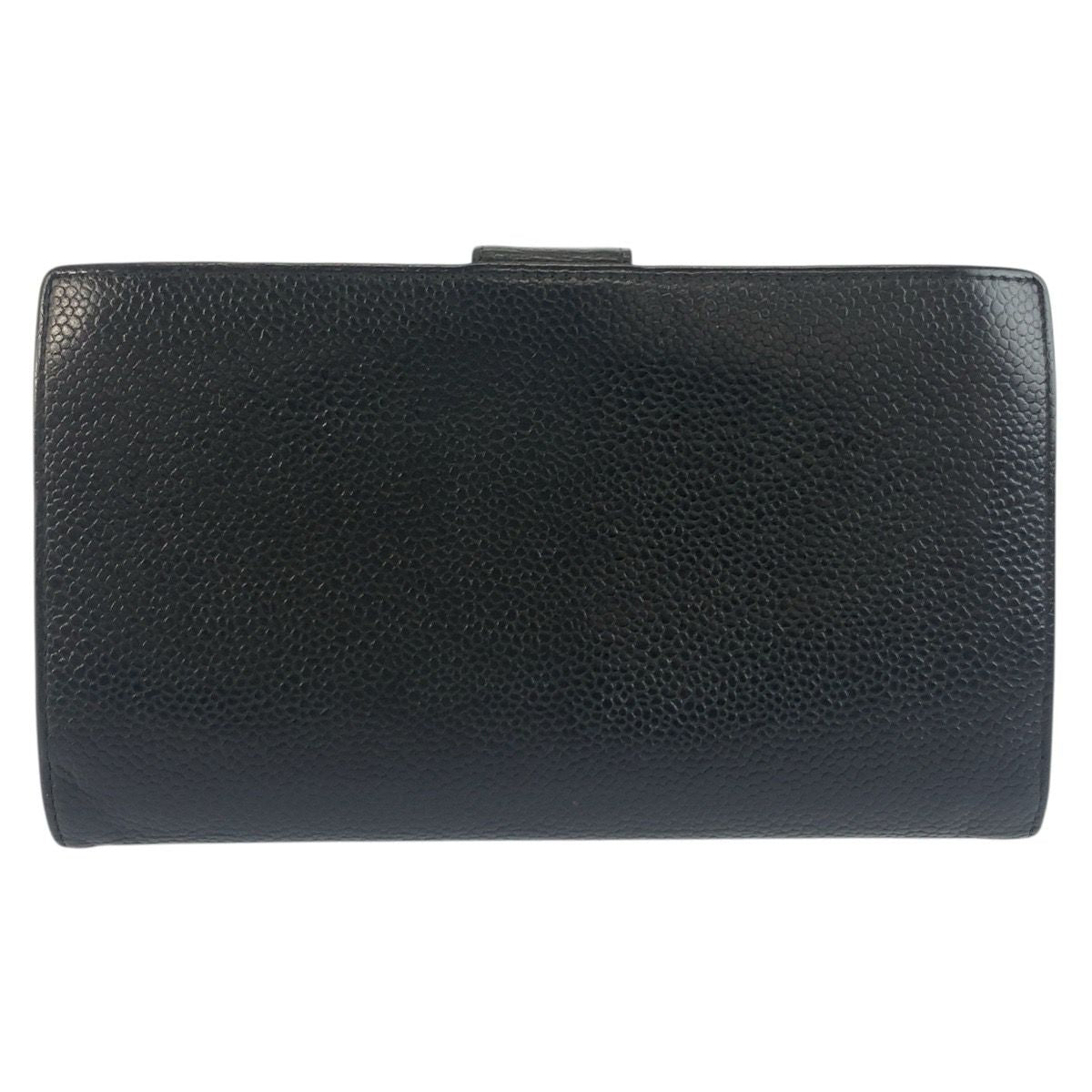 Chanel CC Logo Black Gold Leather Wallet — view 2