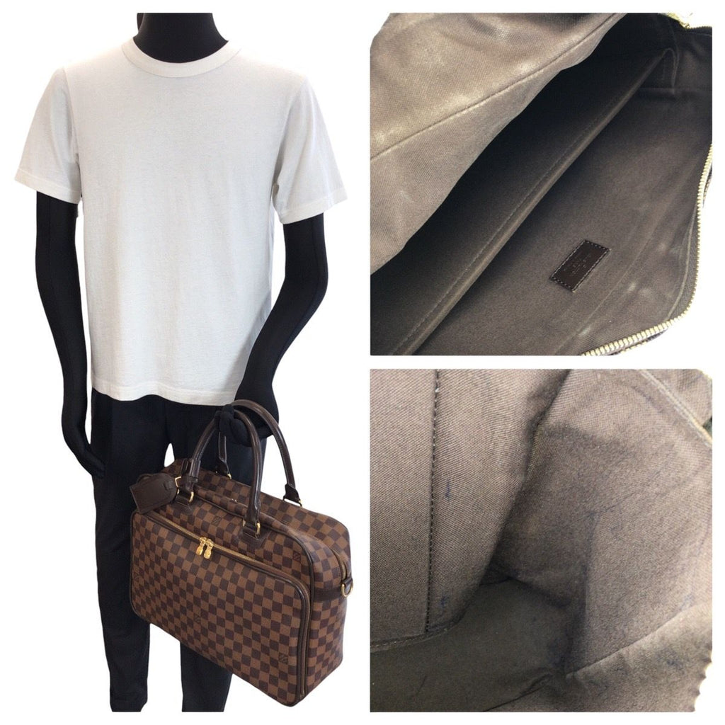 Louis Vuitton Damier Ebene Icare 2-Way Brown Gold Leather Business — view 7