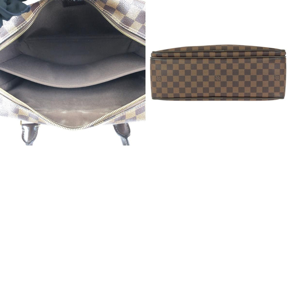 Louis Vuitton Damier Ebene Icare 2-Way Brown Gold Leather Business — view 9