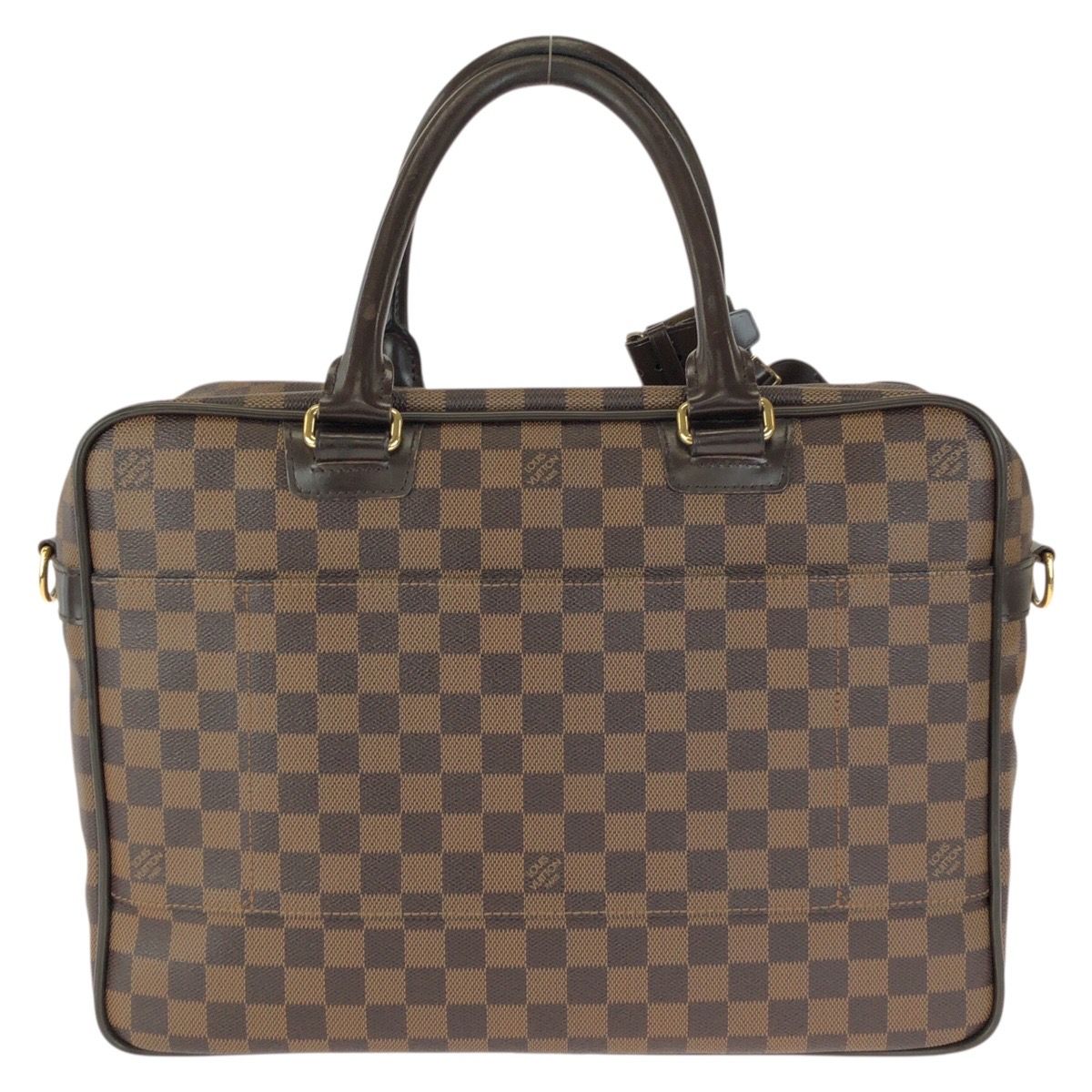 Louis Vuitton Damier Ebene Icare 2-Way Brown Gold Leather Business — view 2