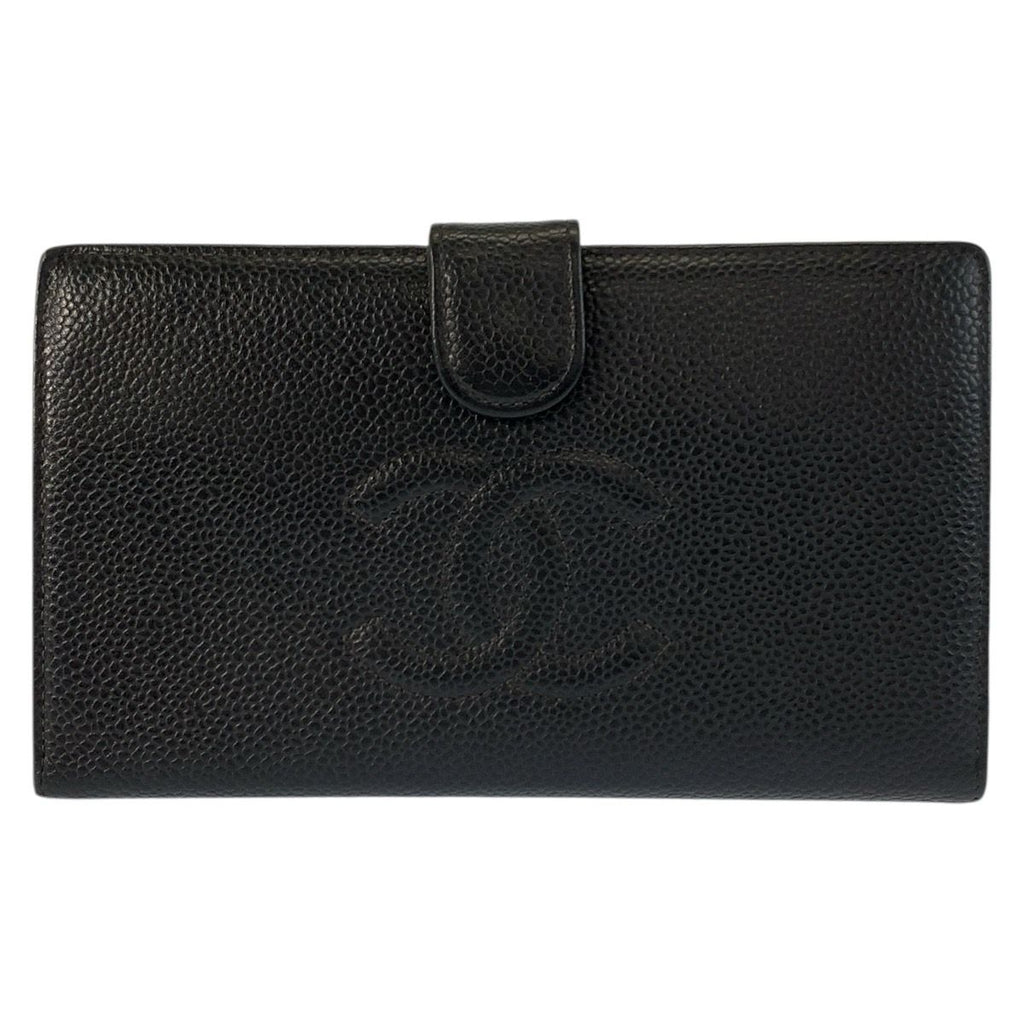 Chanel CC Logo Black Leather Wallet