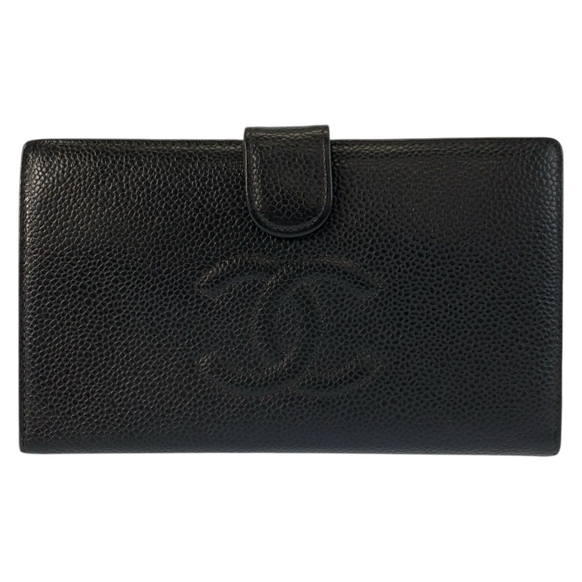 Chanel CC Logo Black Leather Wallet